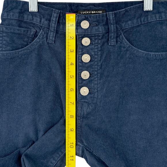 Lucky Brand Bridgette Navy‎ Corduroy Button Fly High Rise Jeans Size 2/26 - Picture 8 of 9
